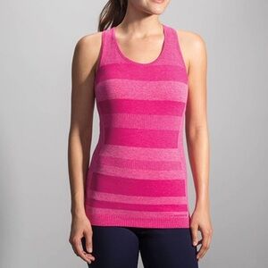 Brooks Pink Striped Women's Racer Back Tank Top Size M